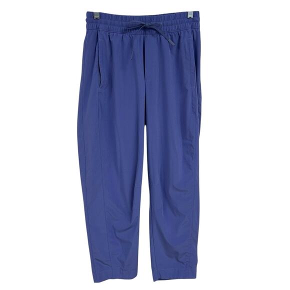 Athleta Dark Adonis Blue/Purple Drawstring Cropped Arrival Pant Womens Size 2 - Picture 2 of 5